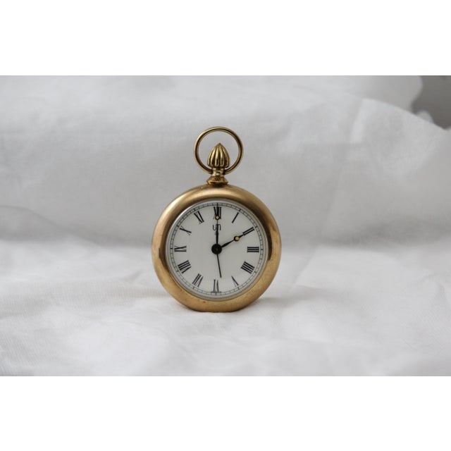 Gold Pocket Watch Desk Clock, 1960s For Sale - Image 17 of 17