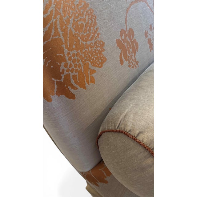 Wood Transitional Silk Damask Chaise or Recamier For Sale - Image 7 of 11