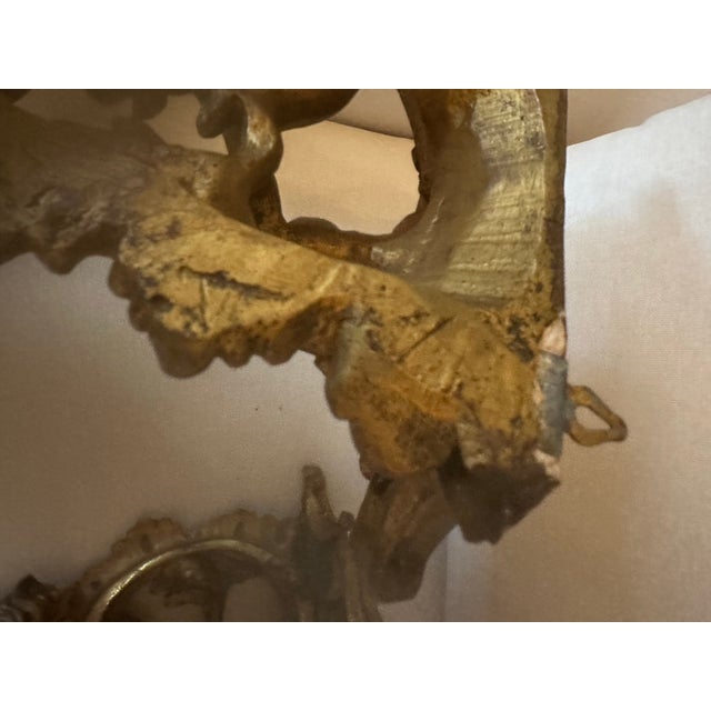 Ornate Rococo Gold Wall Brackets For Sale - Image 9 of 10