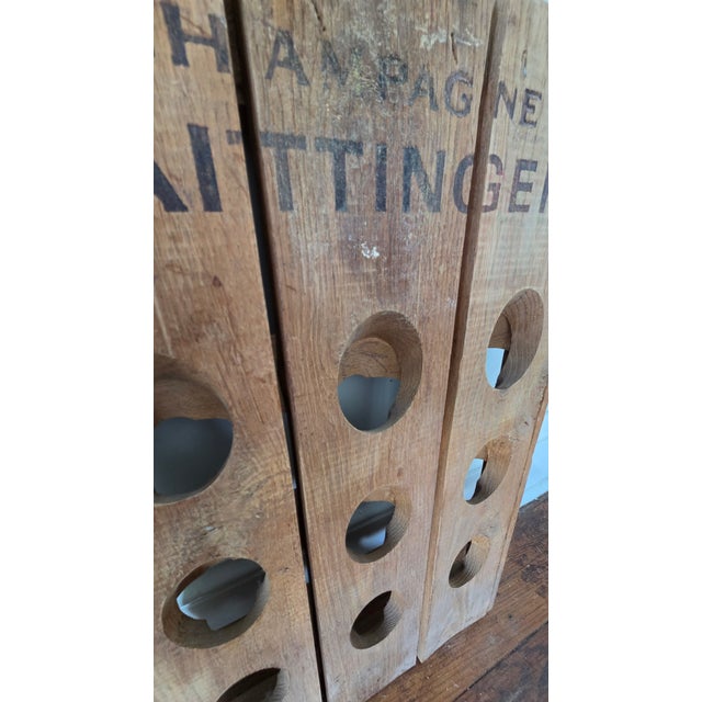 Vintage Wooden Champagne Riddling Rack With Taittinger Lettering For Sale - Image 11 of 15