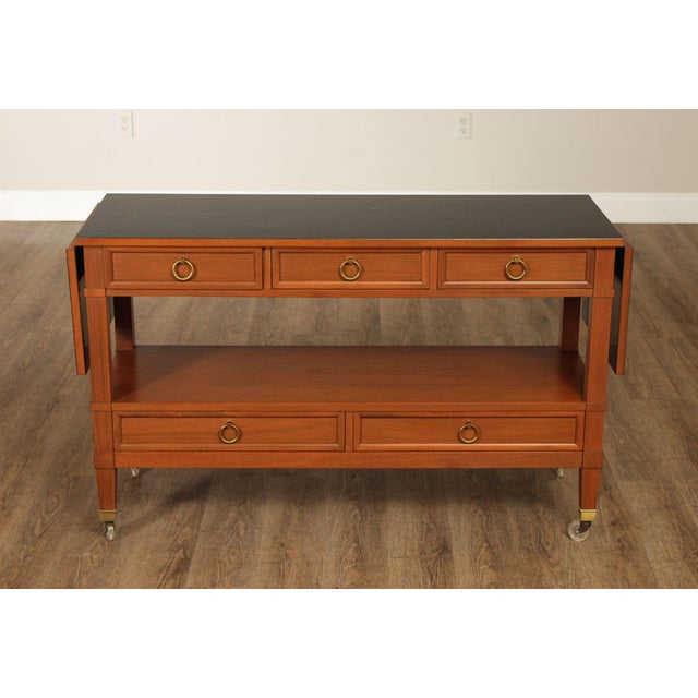 Baker Furniture Milling Road Directoire Style Walnut Rolling Server For Sale - Image 14 of 18