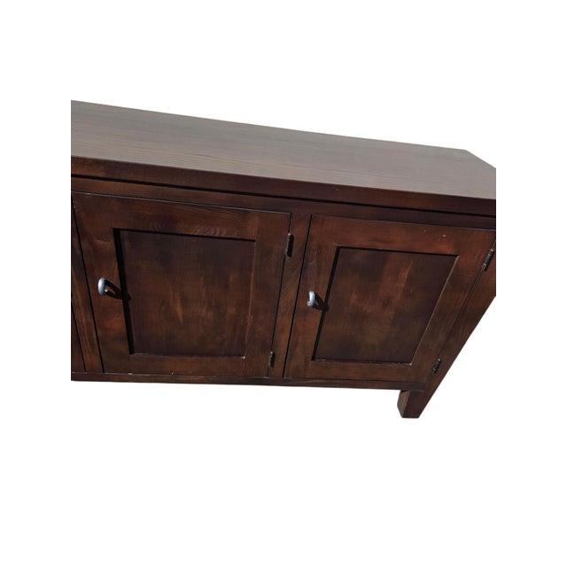 Vintage Ethan Allen Horizons Buffet Sideboard Dark Walnut Buffet Console Cabinet For Sale - Image 13 of 18