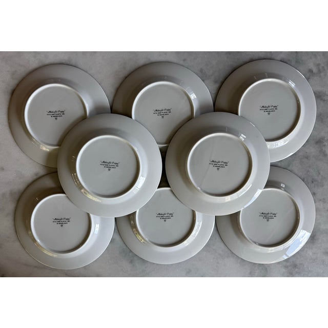 1970s Set of 8 Fitz and Floyd Midnight Poppy Salad Plates For Sale - Image 5 of 6