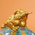 Metal Vintage Cloisonne Enamel Golden Toad on Coin Bag – 5.5" Wealth Figure For Sale - Image 7 of 8