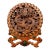 Vintage Chinese Boxwood Dragon Screen | Hand-Carved Table Screen With Gemstone Inlay For Sale
