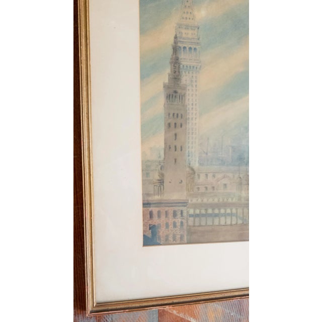 1930's Architectural Watercolor Study Painting of New York City For Sale In New York - Image 6 of 12
