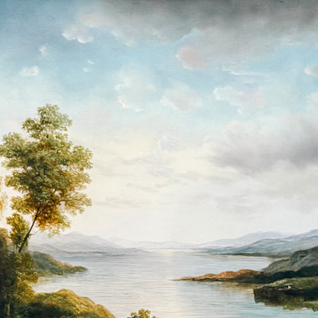 Vintage Grand Scale 19th Century Style Hudson River School Pastoral Oil on Canvas by Humphrey For Sale In San Diego - Image 6 of 10