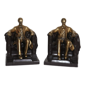 "Lincoln in the Chair" Bookends by Philadelphia Manufacturing Company