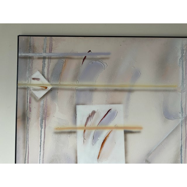 Large - 1980's Vintage Caselli Mixed Media - Impasto Expressionist Abstract Painting For Sale In Miami - Image 6 of 12