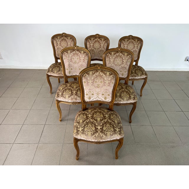 Vintage French Louis XV Style Dining Chairs – Set of 6 For Sale - Image 4 of 11