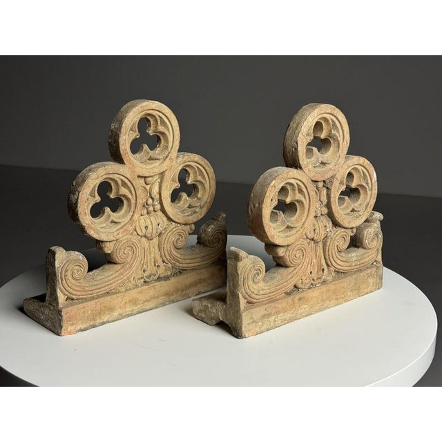 Neo-Gothic Terracotta Ornaments, Set of 2 For Sale - Image 4 of 18