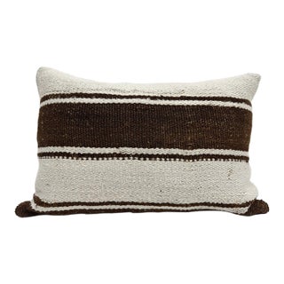 Turkish Hemp Pillow Cushion Natural Brown Beige Pillow Cushion Cover 16" x 24" For Sale