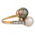 1910s Edwardian Natural Pearl Diamond 18k Yellow Gold Toi Et Moi Ring, Size 6.75 For Sale - Image 4 of 6