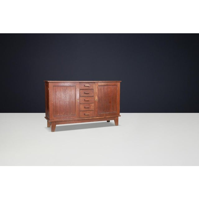 Patinated Oak Sideboard by René Gabriel, France, 1940s For Sale - Image 6 of 10