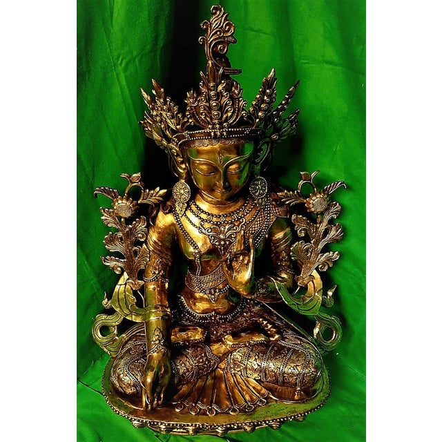 Tibetan Buddha Sculpture, 18th-Century, Bronze For Sale - Image 14 of 18