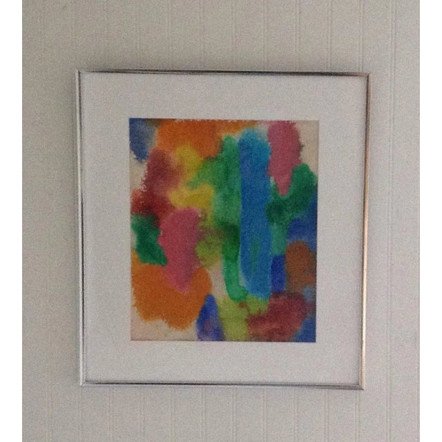 Vintage Original Watercolor Splotches Abstract Painting Famed Art Artist Signed For Sale - Image 10 of 10