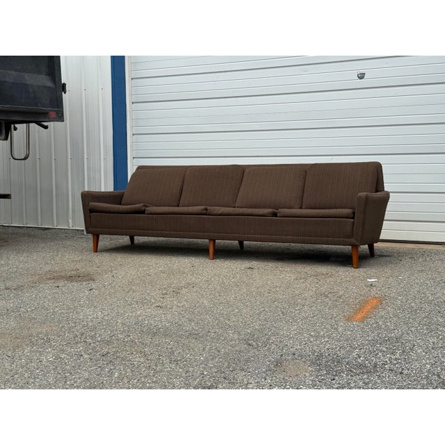 Textile Mid-Century Danish Modern Four Seat Sofa by Folke Ohlsson for Dux For Sale - Image 7 of 12