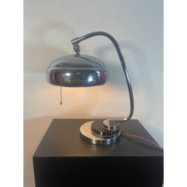 Original 1920s Chrome & Black desk or table lamp, from the ART DECO PERIOD in the 1920s, in original vintage condition,...