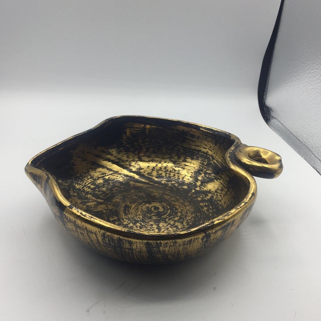 Stangl Black & Gold Ceramic Candy Dish Chairish