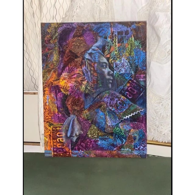 Haitian Art. Haitian Paintings. 1990s Richard Barbot Contemporary Haitian Painter Large Canvas For Sale - Image 11 of 12