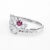 Mixed Cut Diamond Ruby Band Vintage Ring 14k White Gold Estate Fine Jewellery size 6.5 For Sale - Image 4 of 6