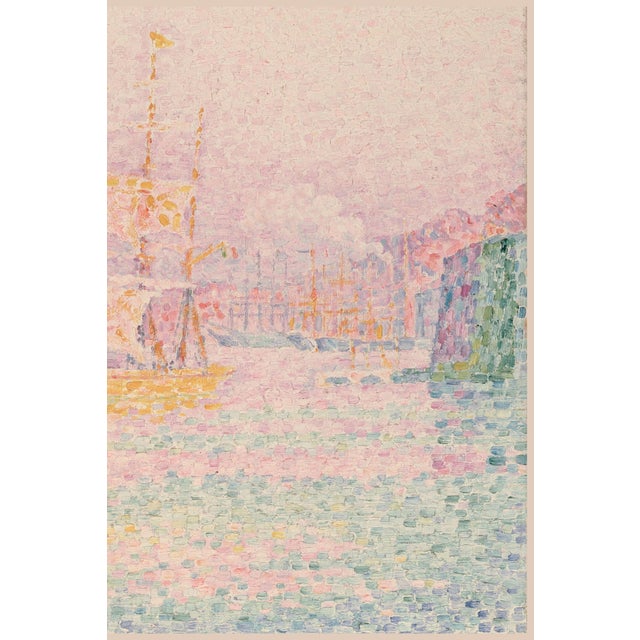 Vintage French Coastal Art Print – Pastel Harbor by Paul Signac, 48" X 36" For Sale In Buffalo - Image 6 of 7