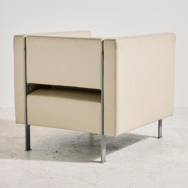 Contemporary Vintage Leather Lounge Chair from Kinnarps For Sale - Image 3 of 15