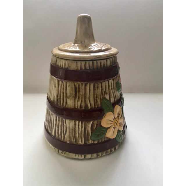 Vintage Mid 20th Century Floral Faux Churn Cookie Jar For Sale In Jacksonville, FL - Image 6 of 10
