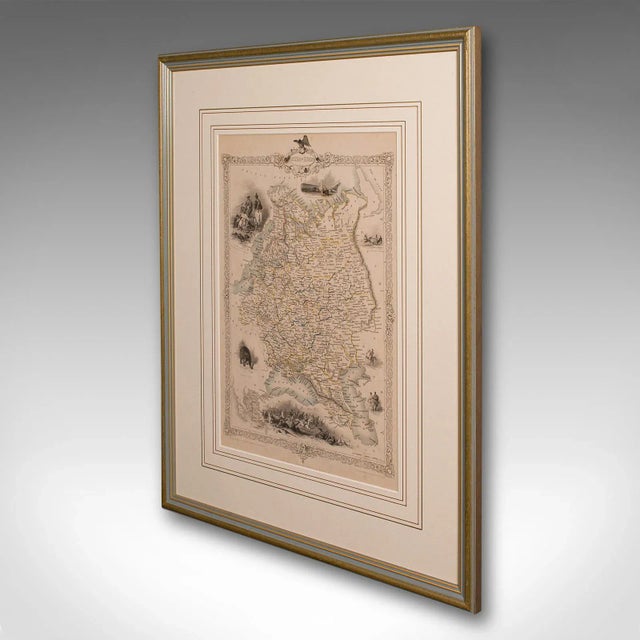 Victorian 1850's Antique Lithography Map For Sale - Image 3 of 12