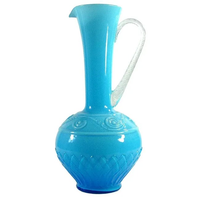 Italian Blue Glass Vase from Empoli, 1960s For Sale - Image 11 of 11