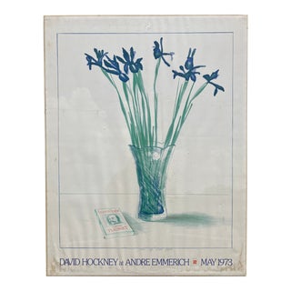 Flaubert and Flowers, David Hockney Original 1973 Gallery Poster For Sale