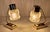 Vintage Bedside Lamps with Brown-Beige Plastic Frame from Hustadt-Leuchten, 1970s, Set of 2 For Sale - Image 4 of 8