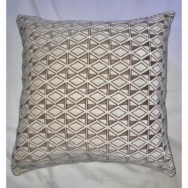 2020s Diamond Jacquard Chenille Decorative Pillow Euro Sham Cover For Sale - Image 5 of 5