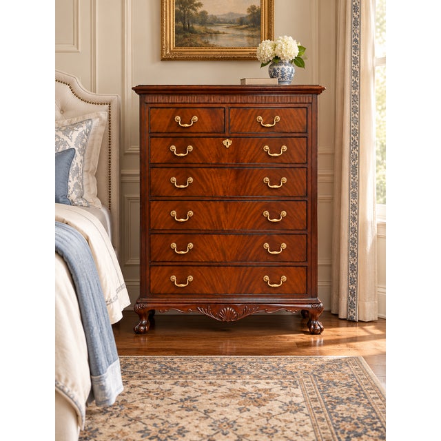 WELCOME AND THANK YOU FOR TAKING THE TIME TO LOOK!! Absolutely gorgeous, Stunning, handsome vintage Drexel tall chest with...