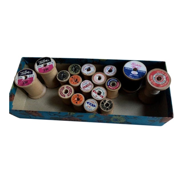 Mid-Century Collection of Wooden Thread Spools Bobbins For Sale