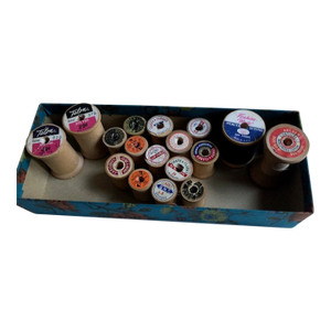 Mid-Century Collection of Wooden Thread Spools Bobbins