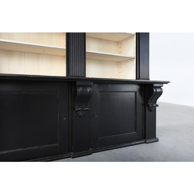 Mid-Century Modern Tall Black MDF Library Cabinet, United Kingdom, 1990s For Sale - Image 3 of 16