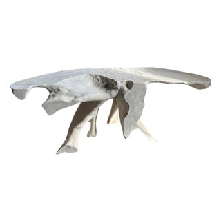 Andrianna Shamaris Bleached Sculptural Console Table For Sale