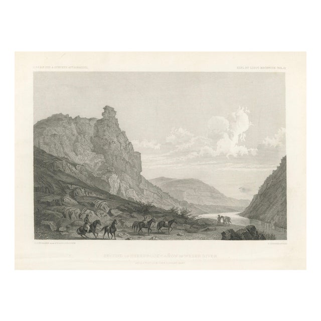 F.W. Egloffstein, Utah Landscape, Weber River & Sheep Rock Canyon View, 1861, Print For Sale