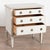 Gustavian style painted pine small chest of three drawers with carved dentil molding along top. Newer professionally...