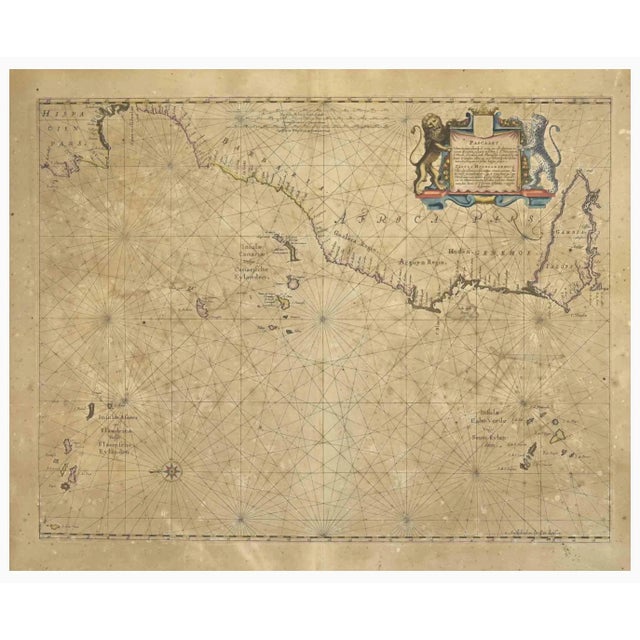 Johannes Janssonius, Mare Atlanticum, Etching, 1650s For Sale - Image 3 of 3