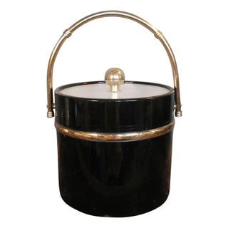 Hollywood Regency Patent Leather Ice Bucket For Sale