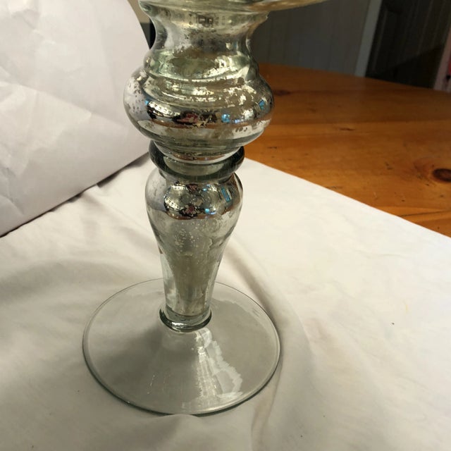 1960s 1960s Contemporary Mercury Glass Footed Bowl For Sale - Image 5 of 7