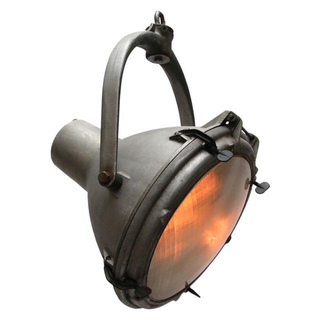 Industrial hanging light spotlight by crouse-hinds, canada / usa. cast aluminium with frosted glass. e27 / e26 this piece...