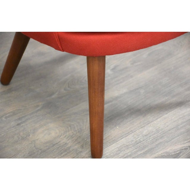 Red 1960s Danish Modern Red Lounge Chair by Ejvind Johansson For Sale - Image 8 of 8