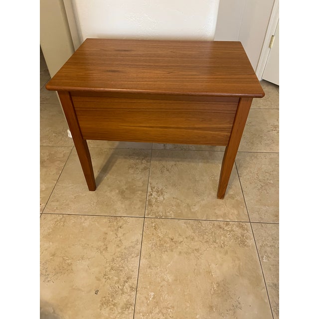 Mid-Century Modern 1960s Danish Modern Mid Century Teak Side Table With Two Drawers by Copenhagen For Sale - Image 3 of 12