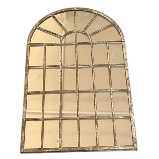 Set of Four Vintage White-Washed Iron Arched Window-Style Wall Mirrors For Sale In West Palm - Image 6 of 12