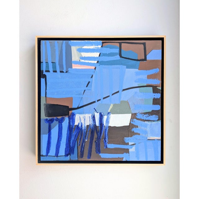 acrylic and oil on canvas 18 x 18 x 1.5"d in wood float frame Anne S Abueva 2025