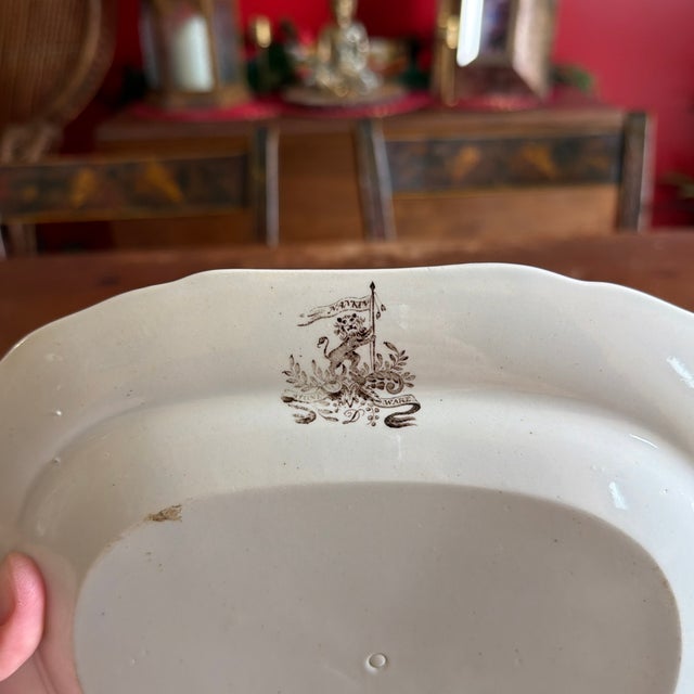 Brown A Antique Brown Transfer Decorated Staffordshire Platter, “Nankin” by Dimmock, Circa 1830’s For Sale - Image 8 of 12