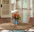 This hand-blown art glass vase stands at about 11 inches tall, with a narrow base that gently widens up toward a flared,...